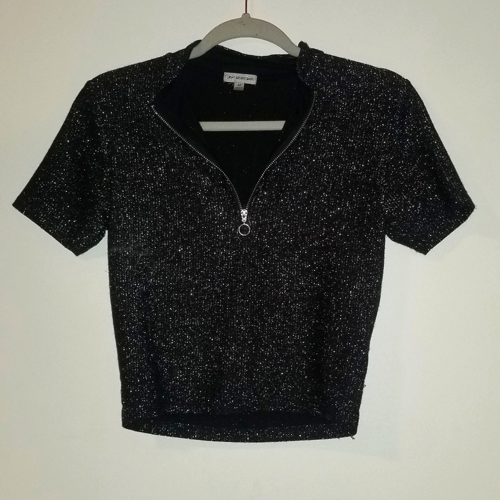 Fitted sparkly top with
